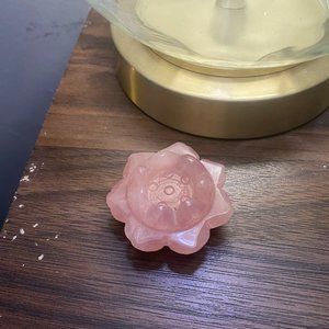 Flower Rose Quartz Candle Holder